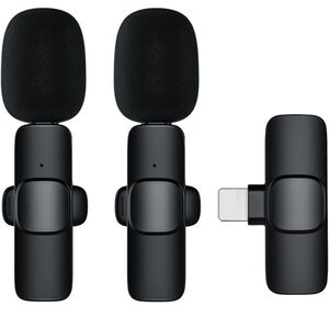 Wireless Lavalier Microphone Adapter Set - Black